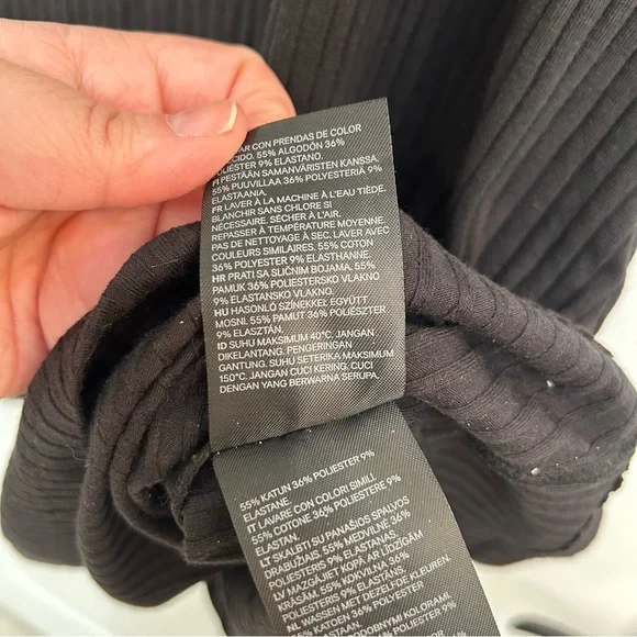 Divided Black Ribbed Dress - Picture 9 of 12